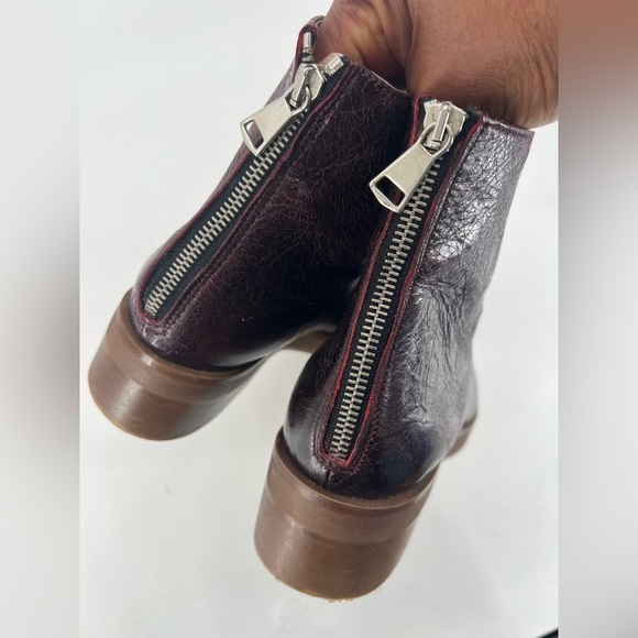 🌸ZARA brown zip up boots 9.5 - Picture 6 of 10